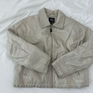 BDG white leather collar jacket